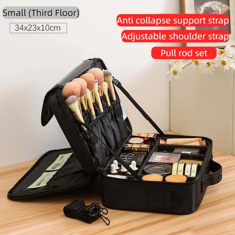 1 Pc Partition professional womens travel large capacity embroidery nail art and makeup artist toolbox cosmetics storage bags 250812 - view 7