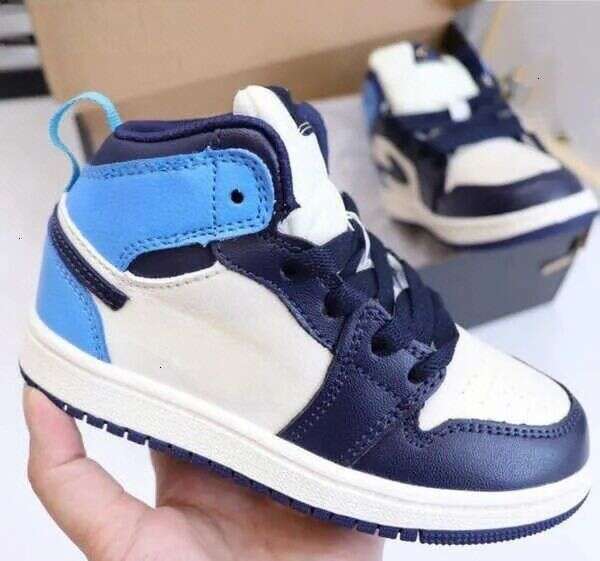 Top Quality Infant Kids 1S Mid Sneakers Pink Basketball Shoes 1 Dark Mocha Trainers Edge Glow Volt Gold High Light Smoke Grey Candy Small Big Boys Girls