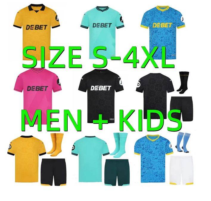 25 26 WoLvErHaMpToNes WoLvEs 3rd soccer jerseys CUNHA STRAND LARSEN GUEDES SARABIA BELLEGARDE DOYLE ANDRE HEE CHAN DAWSON TOTI men kids Kits sets football shirts