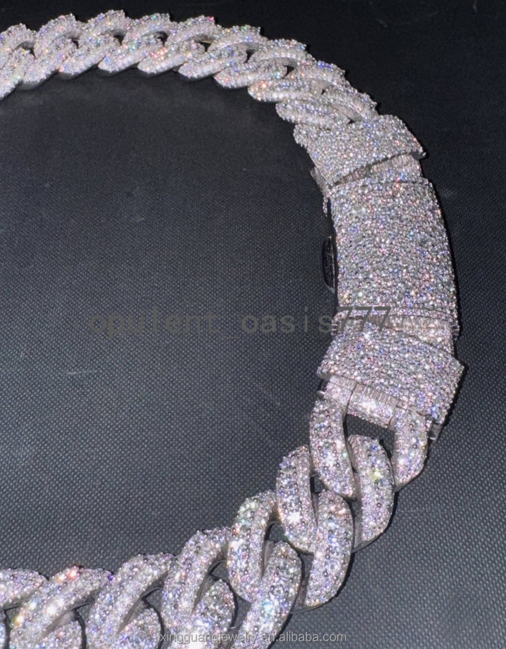 Mens Fashion Heavy Piece Hip Hop 30MM Iced Out Moissanite Raised Chain S925 White Plated VVS Diamond Cuban Link Chain Necklace