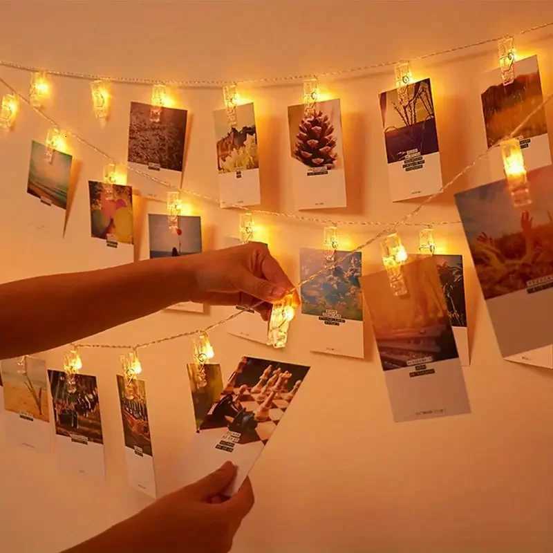 1pc 10/20/30/40LED Photo Clip String Light Battery Operated Indoor Decorative Fairy Lamp For Home Wedding Room Party Wall Decor Z250816