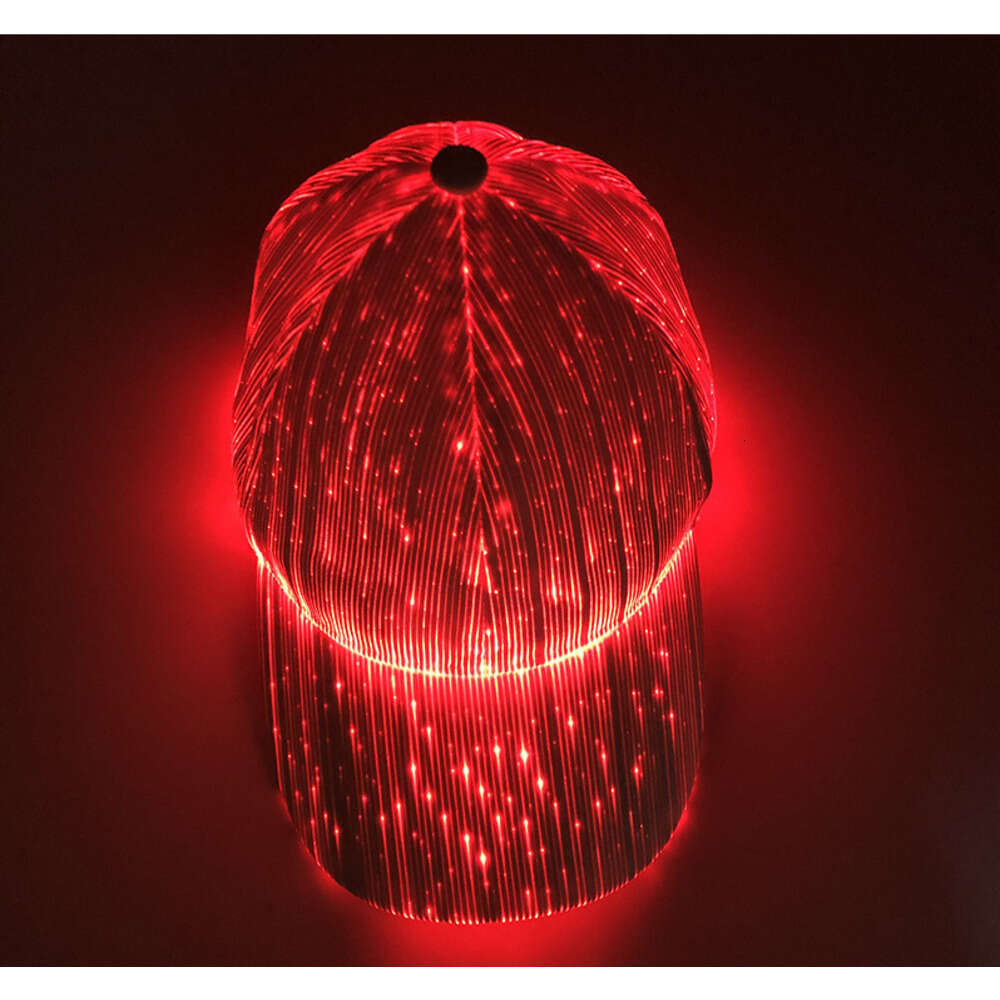 New LED Fiber Optic Bar Disco Light-Up Baseball Cap Hip-Hop Couple Flashing Hat