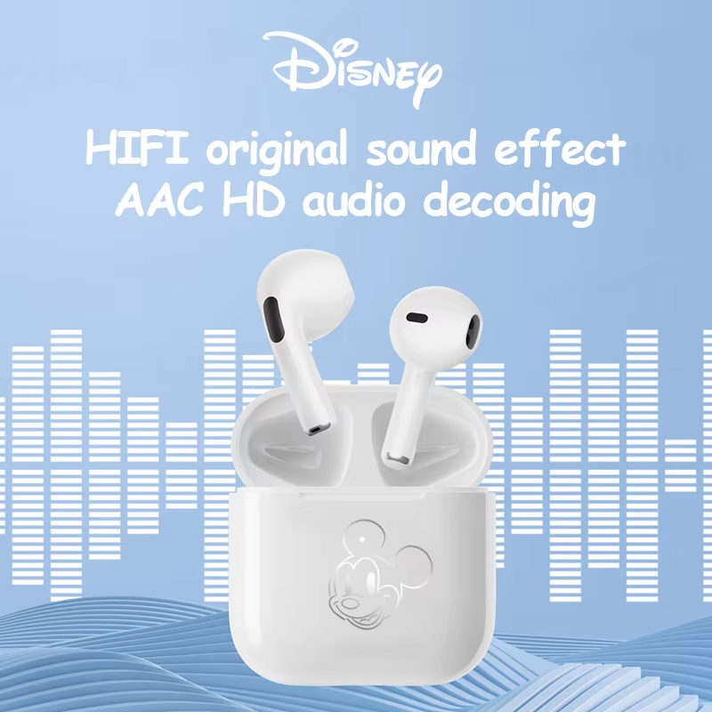 Disney Wireless Semi-In-Ear Bluetooth Headphones HIFI Sound High-Quality Music Earphones Smart Noise-Cancelling Sports Earbuds LF-918 Stitch