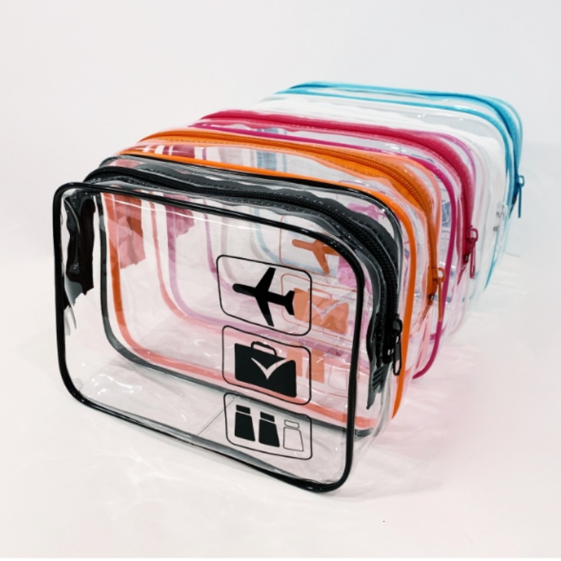Clear Makeup Bag with Zippers Transparent Organizer Cosmetic Bags for Vacation Business Trip Airport Bathroom,Portable skincare storage and grooming b