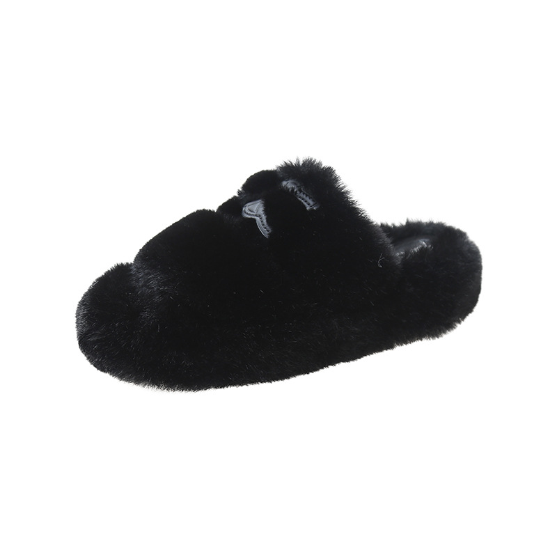 2025 new hot free shipping designer slippers for womens flat slippers black white khaki New autumn and winter fashionable home plush slippers