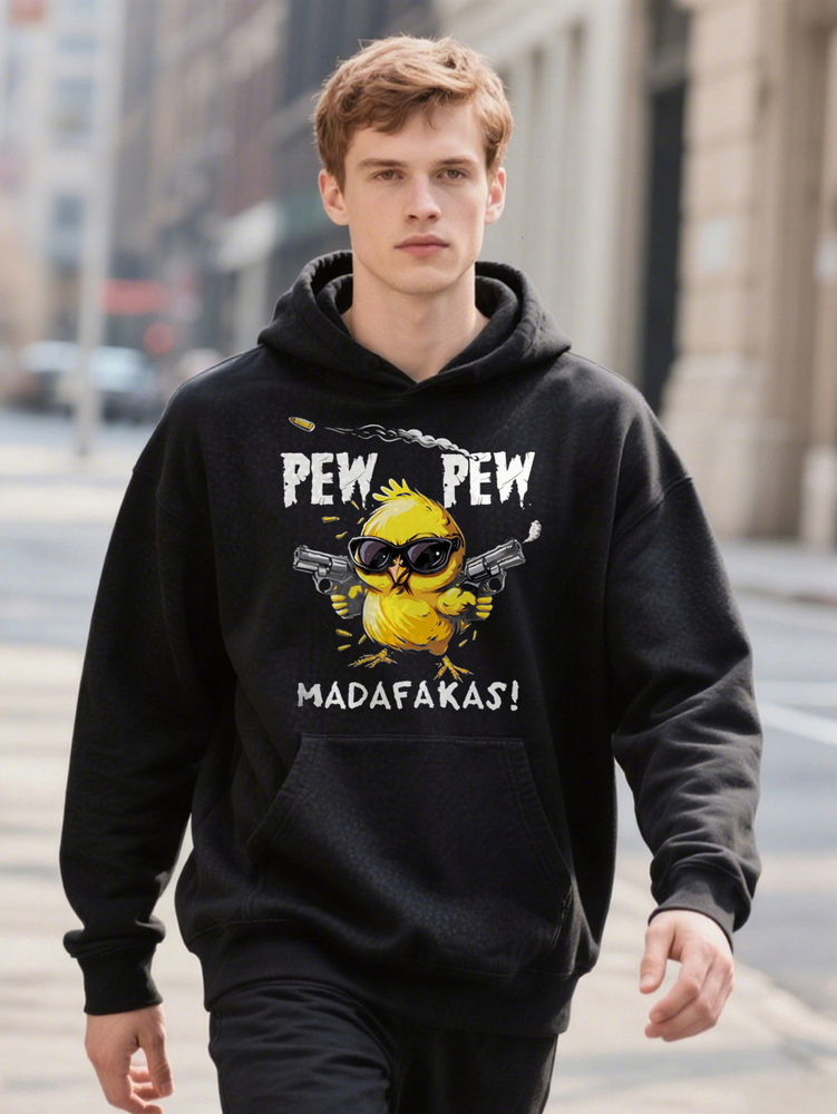 Men S Stylish Op With A Cartoon Chick Print Hoodie