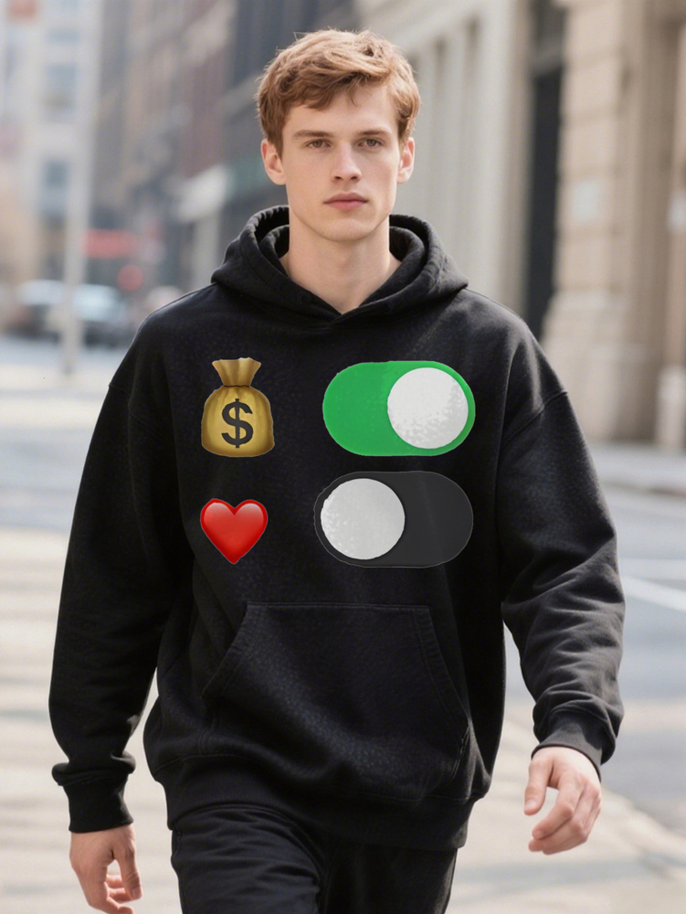 Men Casual Crew Hoodie Polyester Knit Fabric Regular Fit With Printed Graphic For Ee