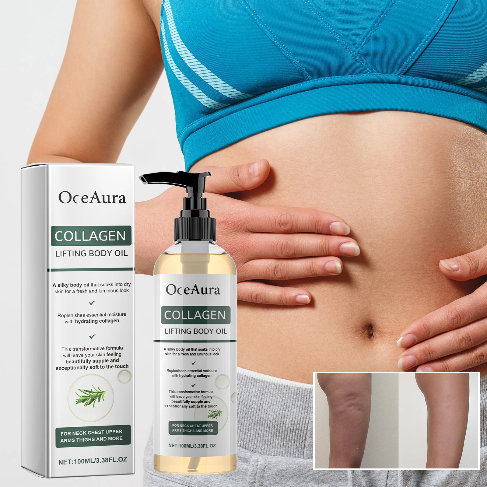 OceAura Collagen Body Oil izing and izing Whole Body Massage Essential Oil for Dry Skin izer Hydrating 250812