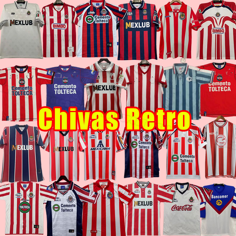 Chivas Guadalajara Retro Soccer Jersey Home Football Shirt 00 01 88 89 95 96 97 98 99 2003 2008 2000 2001 1988 1989 1996 1997 R. RAMIREZ B. GALINDO R. MORALES O. BRAVO 06 07