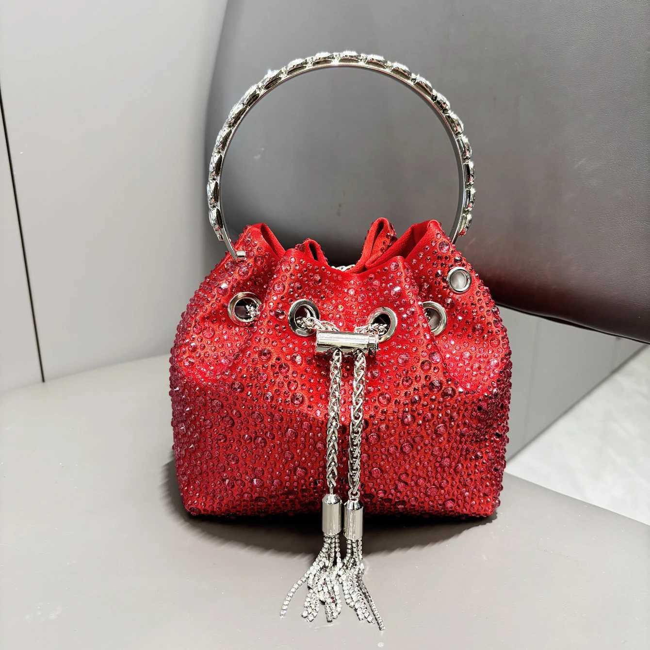 Handle Rhinestones Evening Clutch Bag Purses and Handbag Luxury Designer Shoulder Bag Shiny Crystal Clutch Purse Bucket Bag W250816