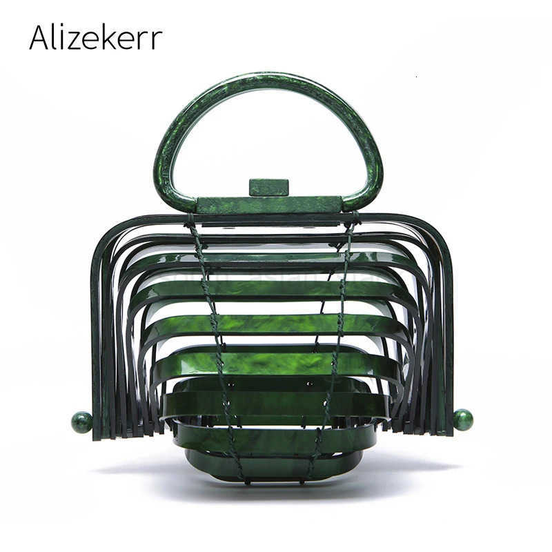 Summer Designer Womens Acrylic Beach Bag Vacation Woven Folding Basket Handbag Ladies Hollowing Out Shell Purse High Quality Z250816
