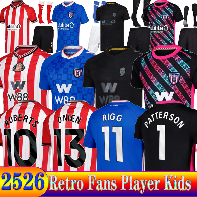 25 26 sunderland Soccer JerseyS Home away third 2025 2026 RED BLACK KIDS s STEWART SIMMS ROBERTS AMAD CLARKE Diarra 19 EMBLETON E NIEN Football Shirt SEWS PROMOTED