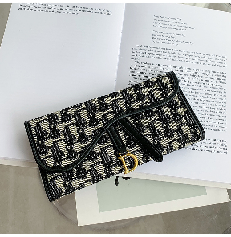 Fashionable Woven Canvas Letter Large Wallet, Cross-border Boutique Hot Selling, Light Luxury, European And American Large Capacity Cardholder Wallet