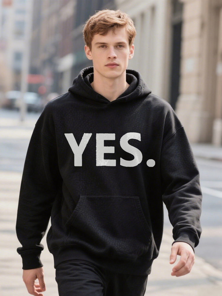 Funny Men's Graphic Tee Vintage Black Casual Hoodie With Humorous Letter Print Washable 851ec 2be4c