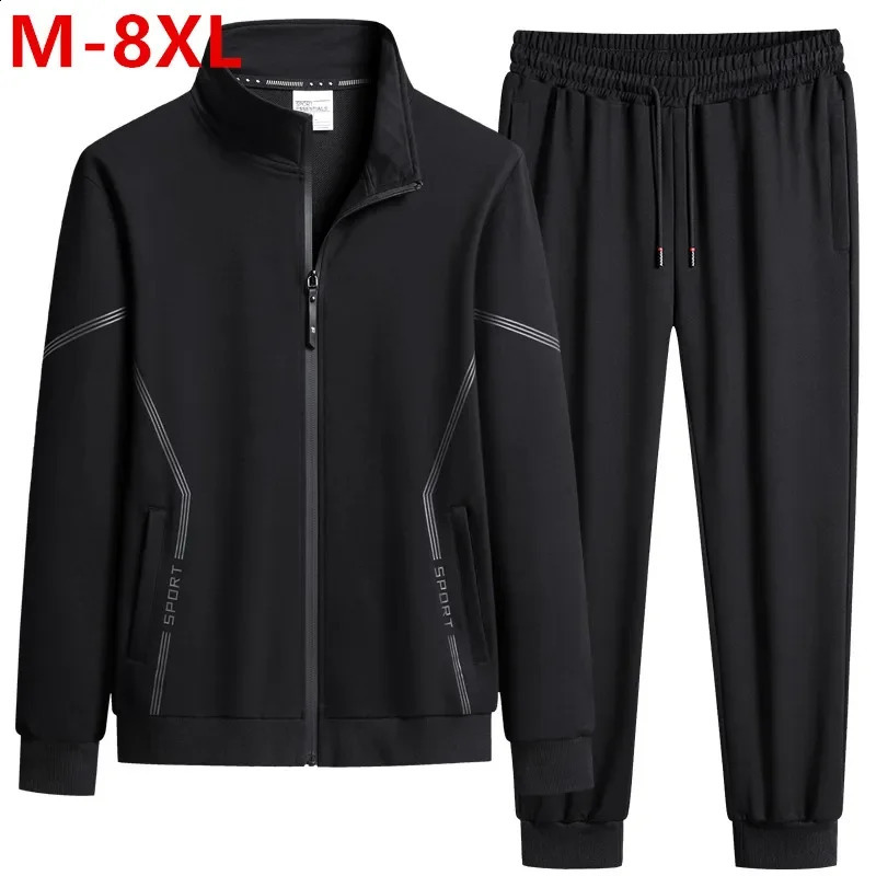 Mens Tracksuit Suit Arrive Casual Solid Solor Sweatpant Set Unisex Jogging MEN Plus Size 6XL 7XL 8XL 250814