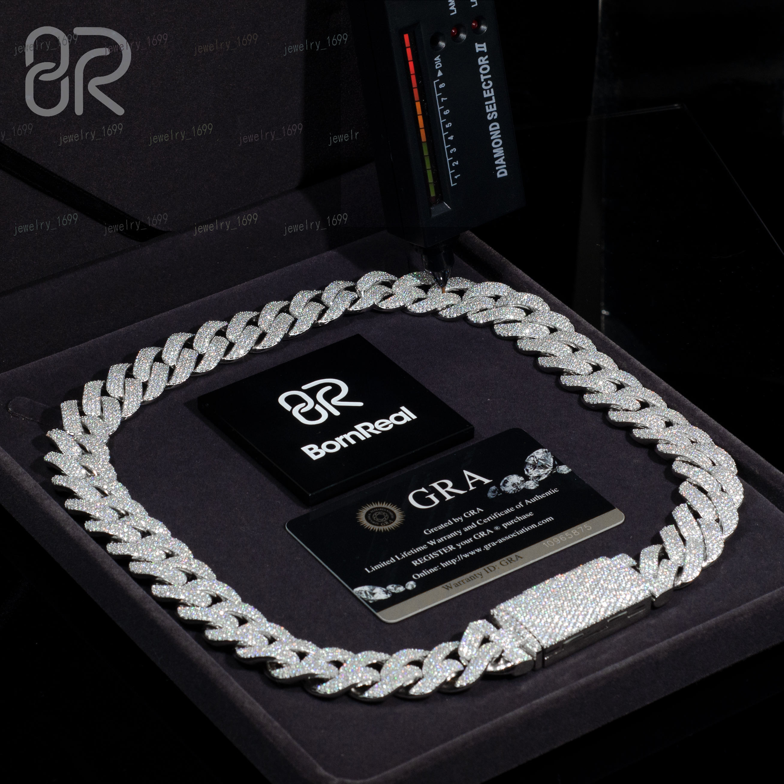 18mm 18 VVS Moissanite Cuban Necklace Hot Sale Bling Moissanite 925 Sterling Silver Cuban Link Chain Hip Hop Jewelry