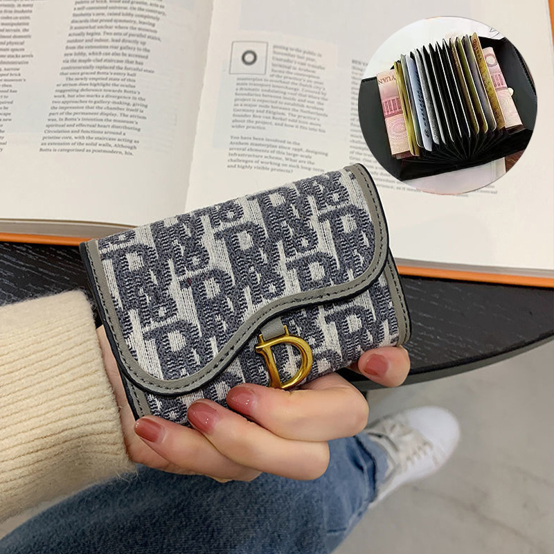 Internet Celebrity Women's Exquisite Card Holder Accordion Retro Large Capacity Multi-Card Slot Coin Purse Card Case All-in-One Card Bag