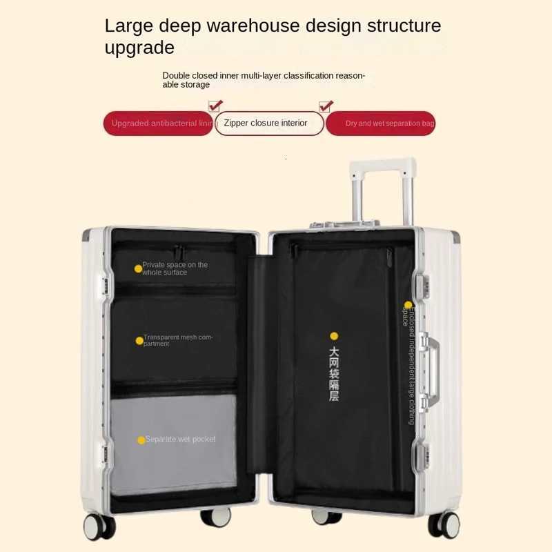 Large Capacity Suitcase 30-inch Sturdy and Durable ABS+PC Rolling Luggage Aluminum Frame Cabin Trolley Case 20 inch Boarding Box L250815