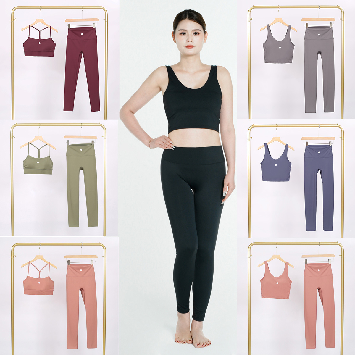 Workout set Women Sports bra and Leggings 2 Pieces High waist Slim Workout Outfit fabric Gym Clothing women Tummy Control Summer Yogawomen Sets