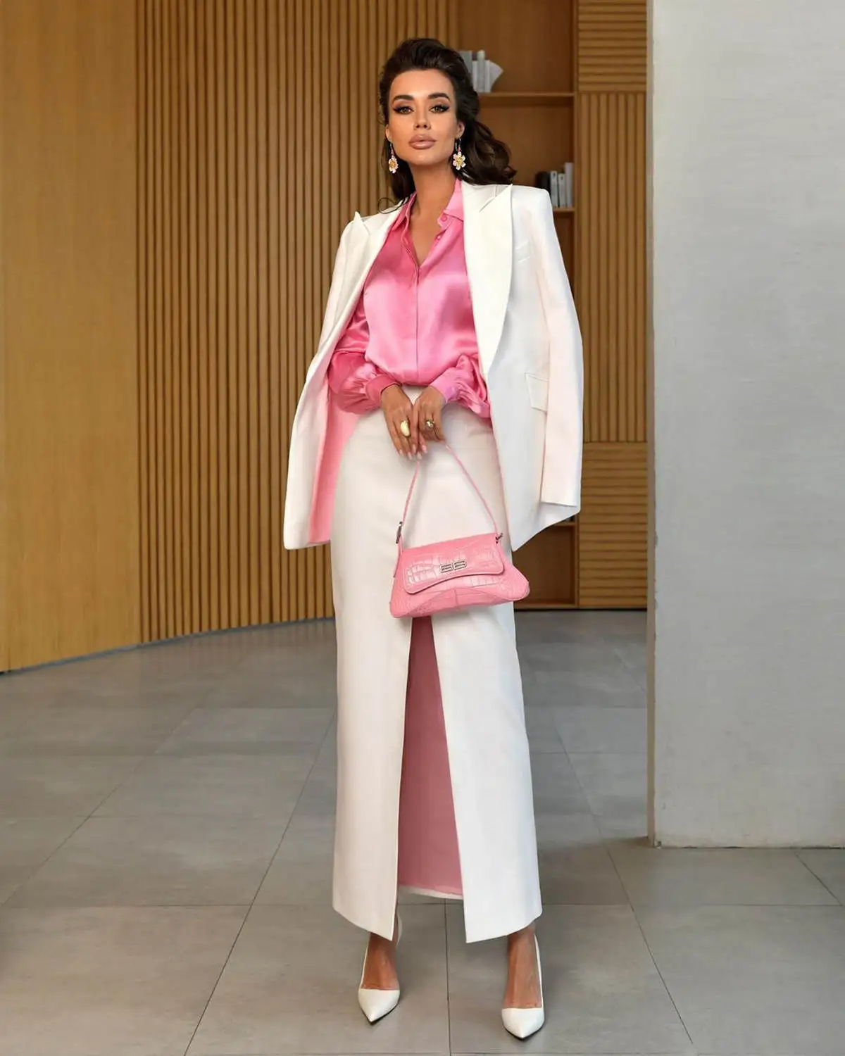 Formal Women Skirts Suits 2 Pieces Custom Made Pink Lining Mother Of Bride Blazer Jacket Guest Wear Dress Sets