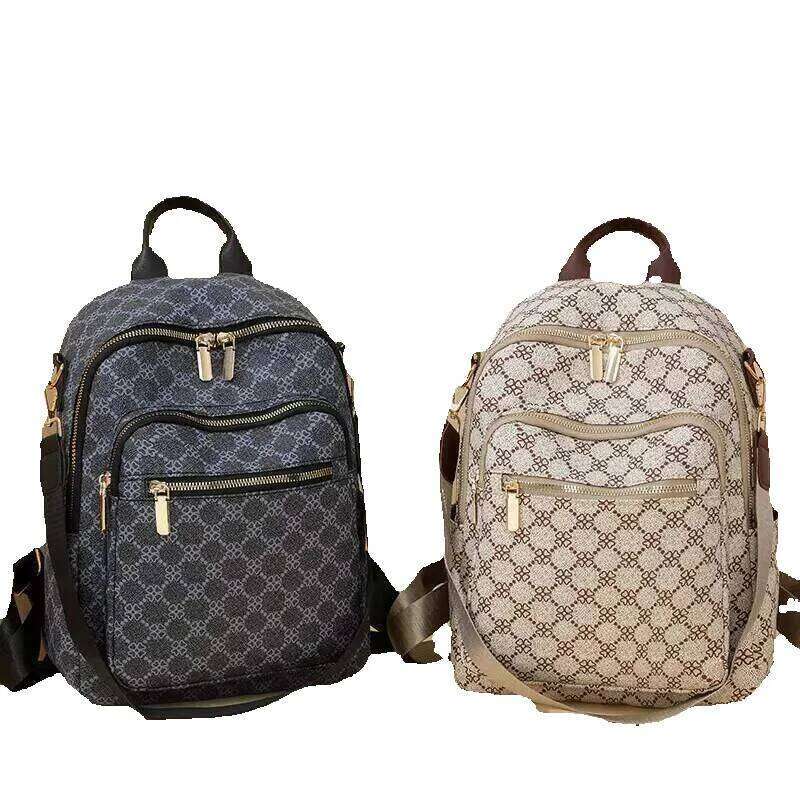 Lanjia Dhessentials Fashion Print High Capacity Double Layer Out Door Travel Shoulder Backpack C D E