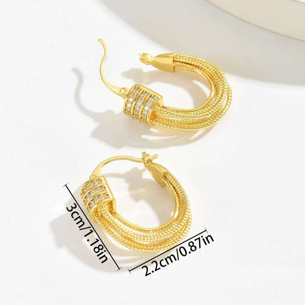 Trendy Women's with Unique High-End Design, Inlaid Zircon, Versatile Ear Cuffs, Fashionable New Earrings
