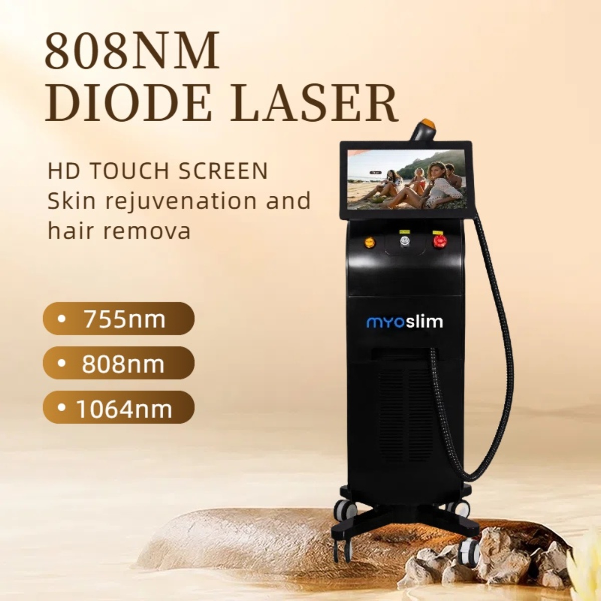 2025 New 3 Wavelengths Painless Permanent Depilation Equipment 3500W 808nm Diode Laser Hair Removal Machine For Salon