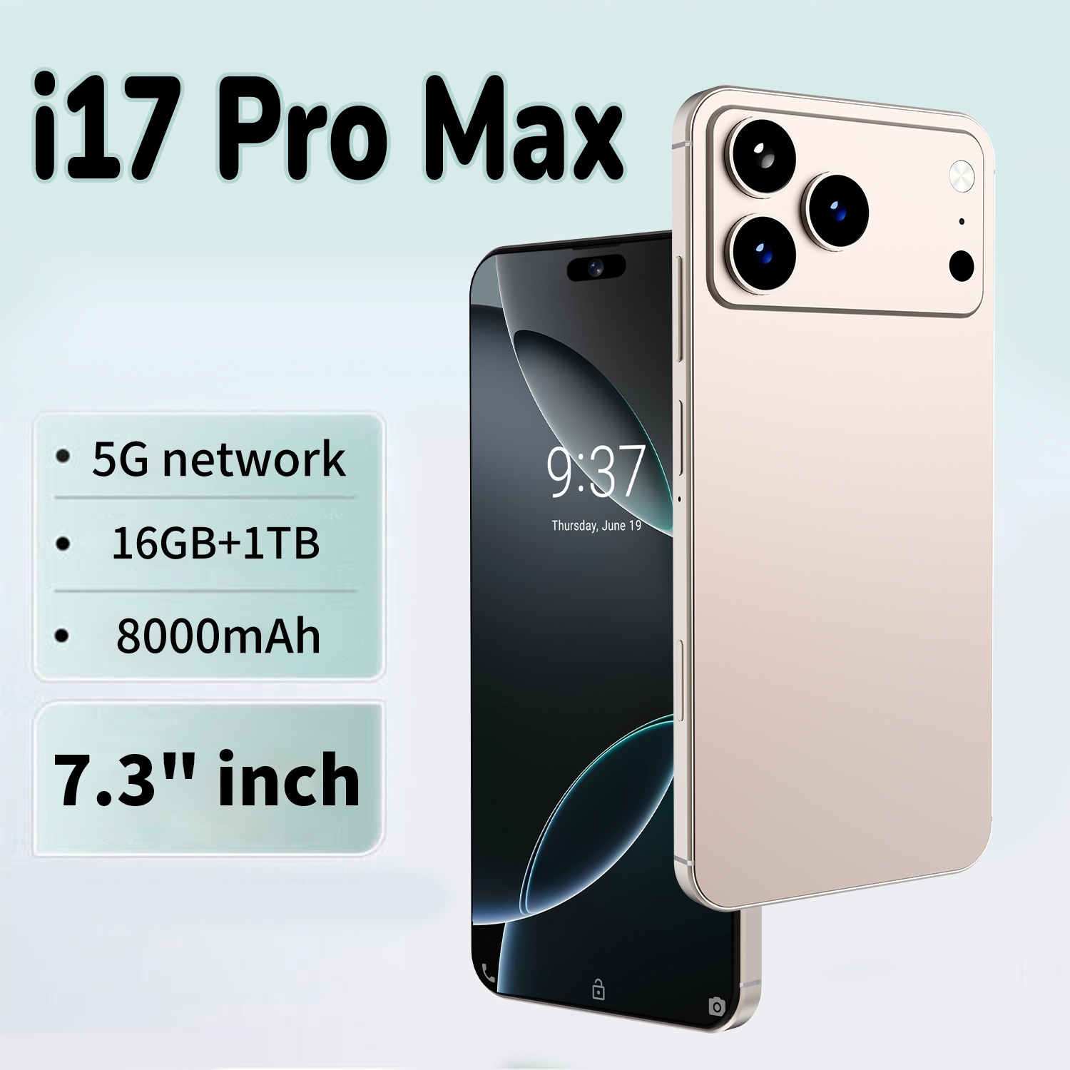 i15/ i16/i17 Pro Max 16+1tb mobile phone cell phone Free logistics USPS 5G smartphone 512GB WCDMA full screen HD+Android operating system USB-C 3.0 20MP camera