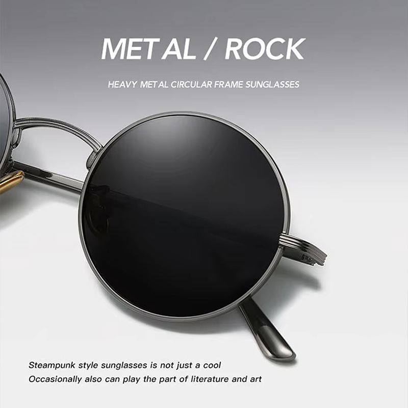 Retro-Styled Protective Sun Glasses Classic Circular Frames for Both Genders