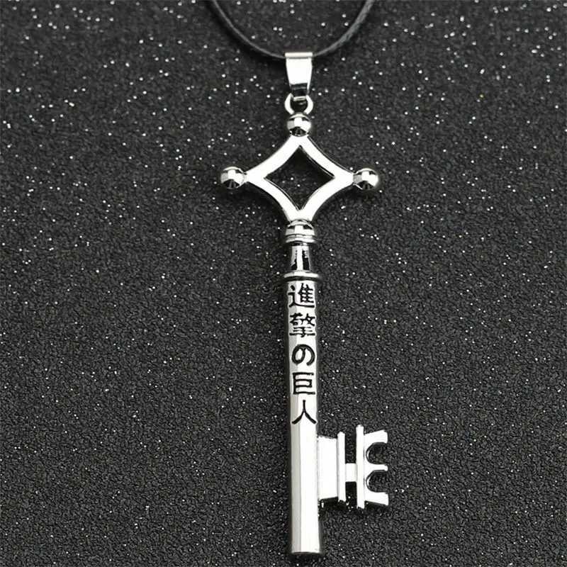 Anime Attack on Titan Necklace Eren Key Shingeki No Kyojin Pendant Vintage Retro Necklace Cosplay Party Jewelry XJ250816