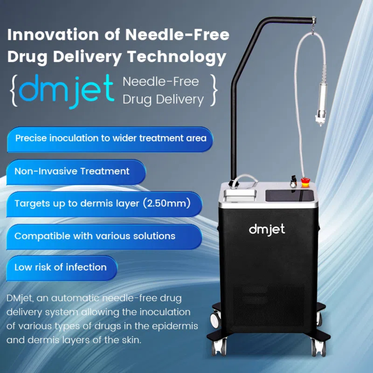 Hot sale DMjet Needle-free injection Air Get Beauty Machine For Acne scar Removal Scalp Treatment Equipment