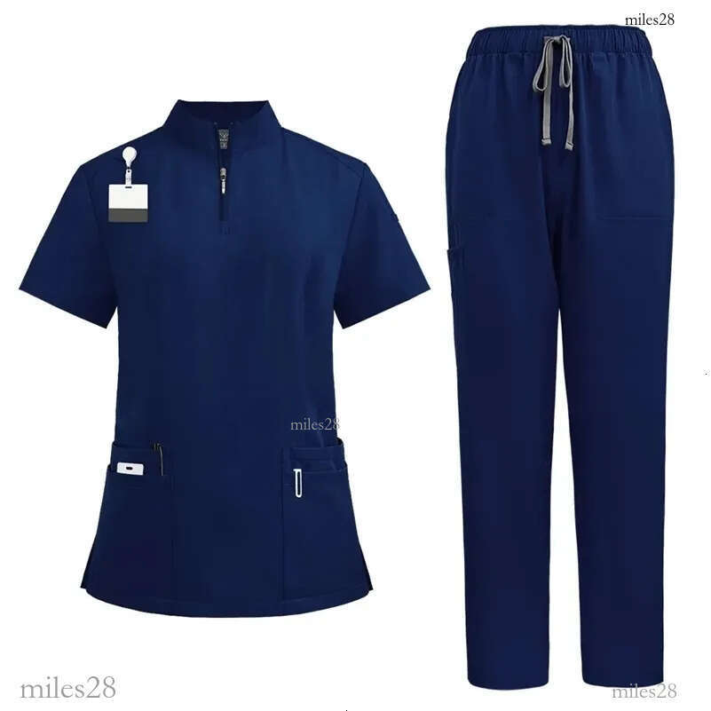 Various Colors Women Scrubs Sets Hospital Tops Pant Nurses Accessories Dental Clinic Beauty Salon Spa Workwear 240911