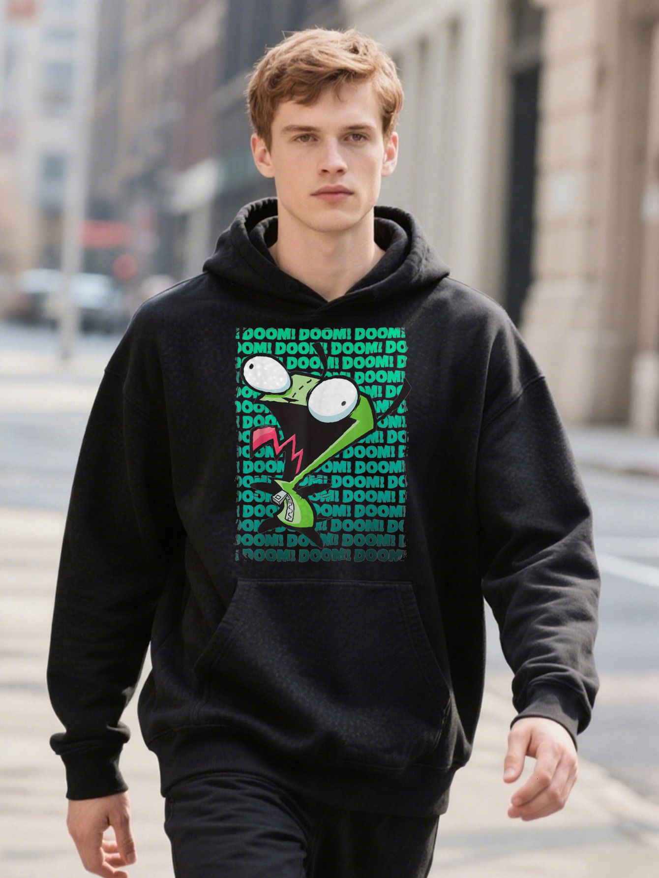 Nickelodeon Invader Zim GIR Pure Cotton Soft And Breathable Casual PLUS SIZE Hoodie L XL Rich Patterns Fun