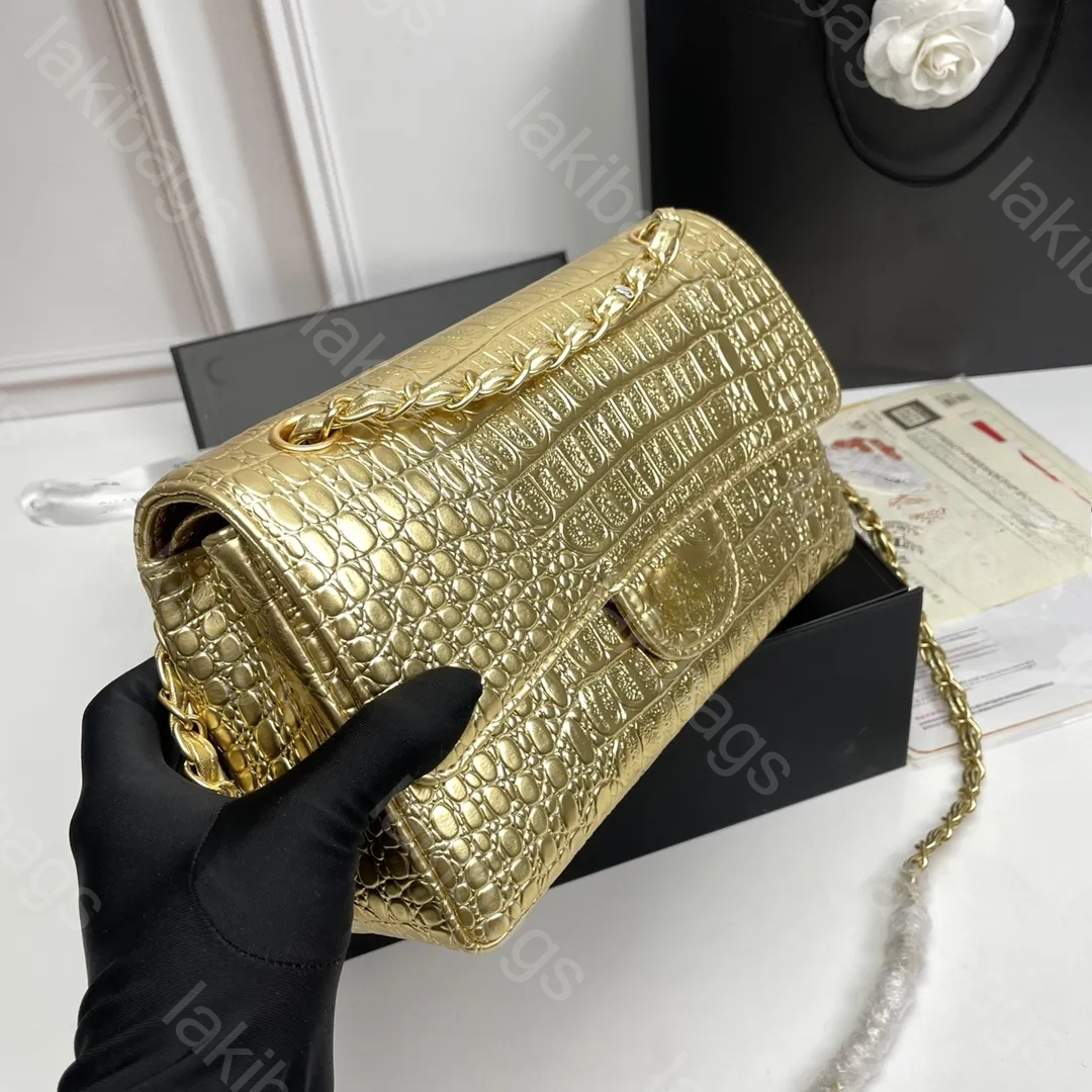 Designer bags handbag Alligator leather shoulder Classic clamshell chain Fashion gold crossbody womens underarm bag shoulder bag