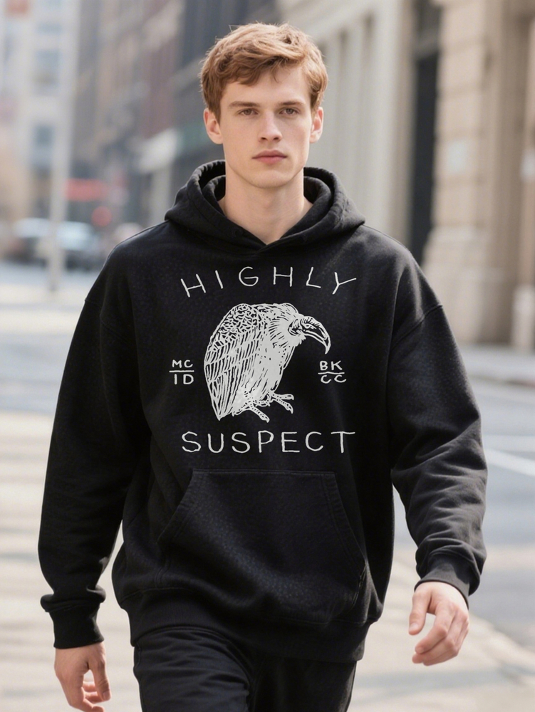 Men S Hoodie Highly Suspect K Graphic Lightweight Breathable Crewneck Ee Black Casual Everyday For