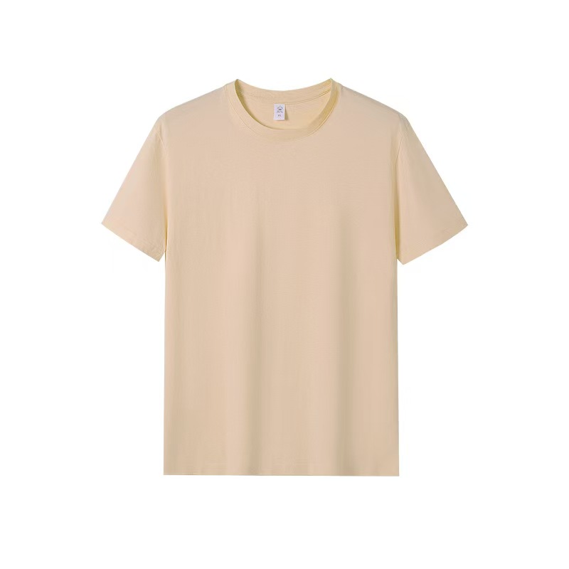 K2104 Custom heavyweight cotton round neck short-sleeved T-shirts for men and women with DIY printed logo embroidery