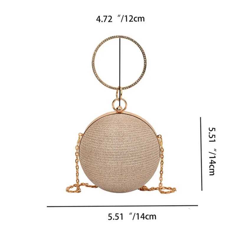 Circular Ring Portable Evening Bags Metal Silver Round Ball Handbags for Lipstick Elegant Luxury Clutch Purse Wedding Wallets W250816