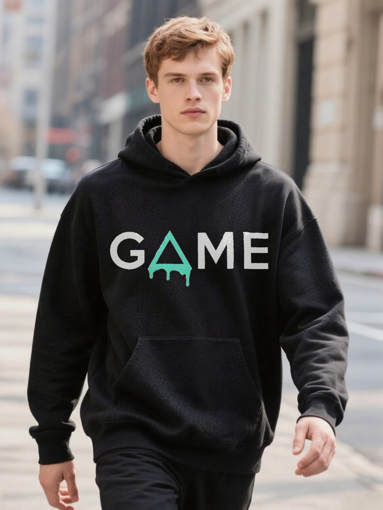 Funny GAME Men s Black Vintage Inspired Humorous ee with Hoodie Game Controller Graphic