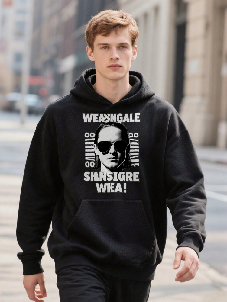 Men's Hoodie Casual Crew Knit Fabric with Slight Stretch Vintage Anime Inspired Graphic Print