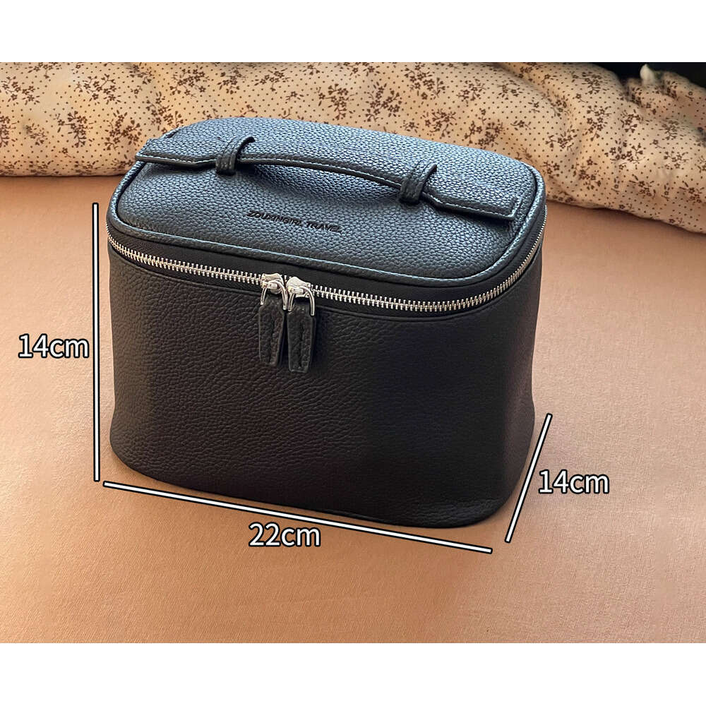 Cowhide Tool Box Bag Portable Large Capacity Travel Professional Business Trip Handheld Makeup Case Storage