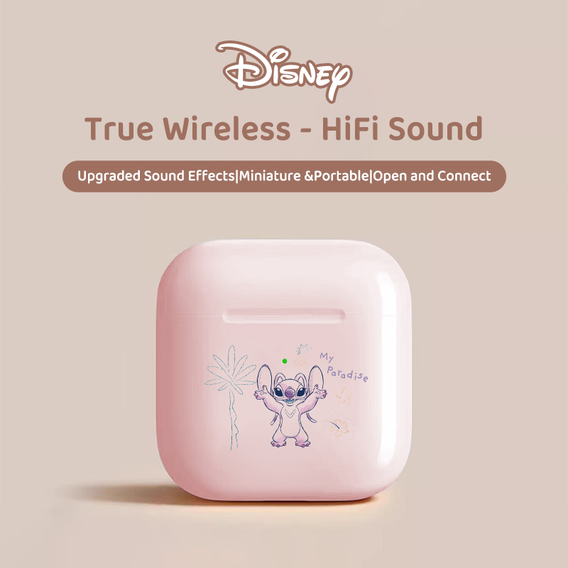 Disney Wireless Semi-In-Ear Bluetooth Headphones HIFI Sound High-Quality Music Earphones Smart Noise-Cancelling Sports Earbuds LF-918 Stitch