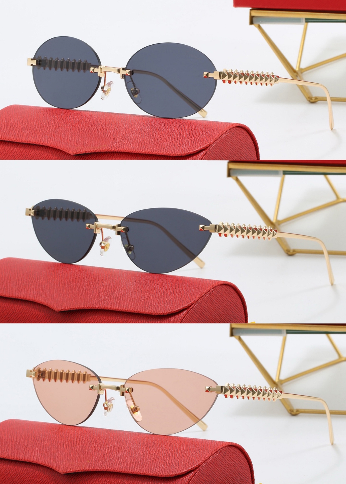 Clash Designer Sunglasses for Women Sunglasses Men Resort Glasses woman Multi Color frameless Barbed cut people reading travring outdoor gafas de sol de hombres