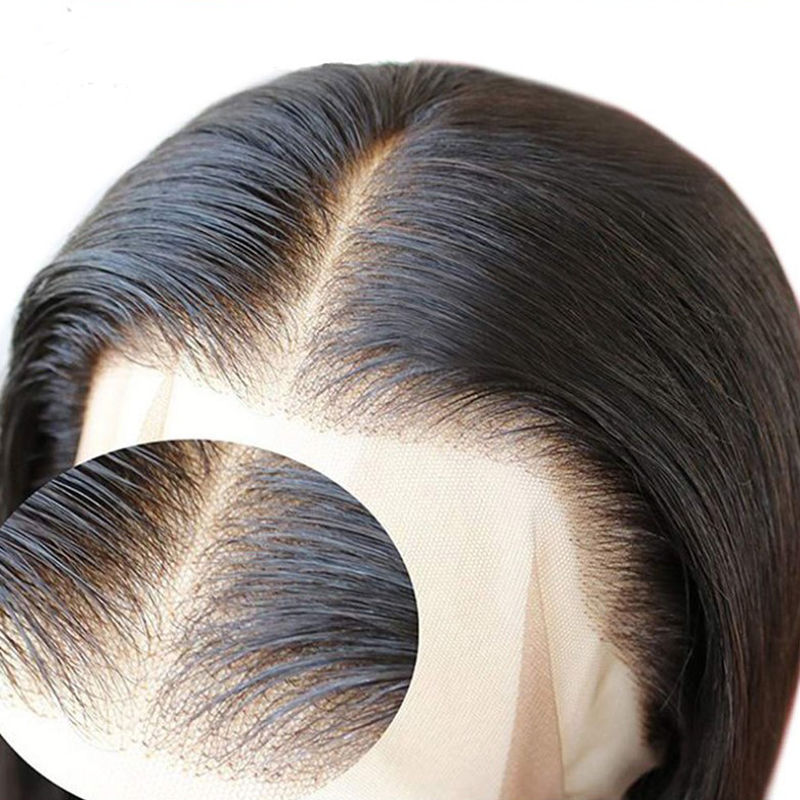 Natural Black Brazilian Wig for Women Front Lace Design, Long & Straight Hairstyle with Complete Head Covering.