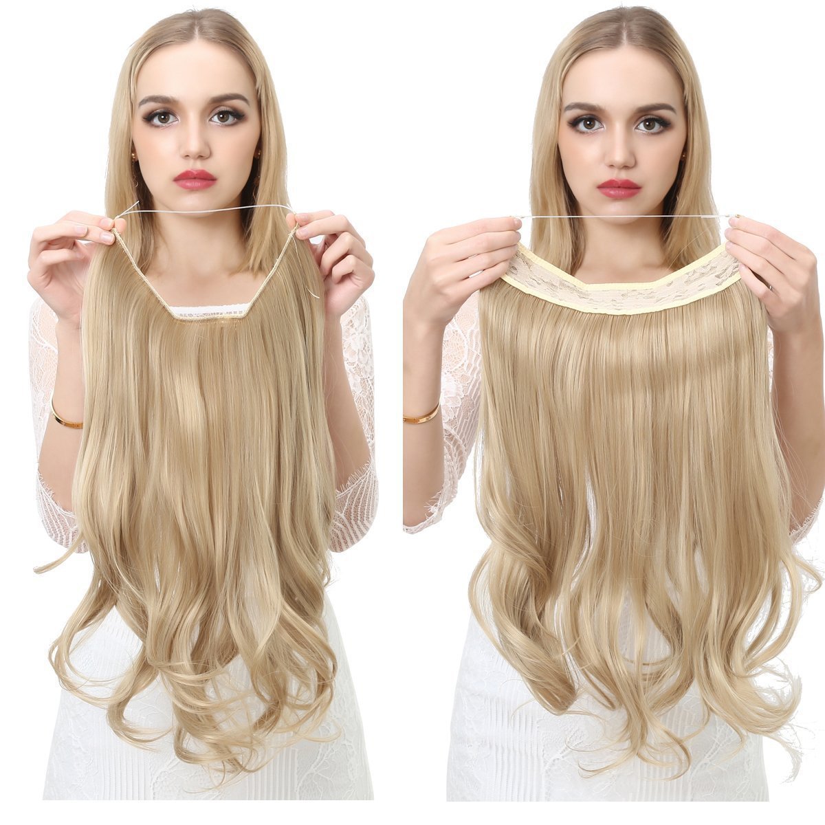 Invisible Natural Long Curling Wigs - Women's U-Shaped Thickening Hair