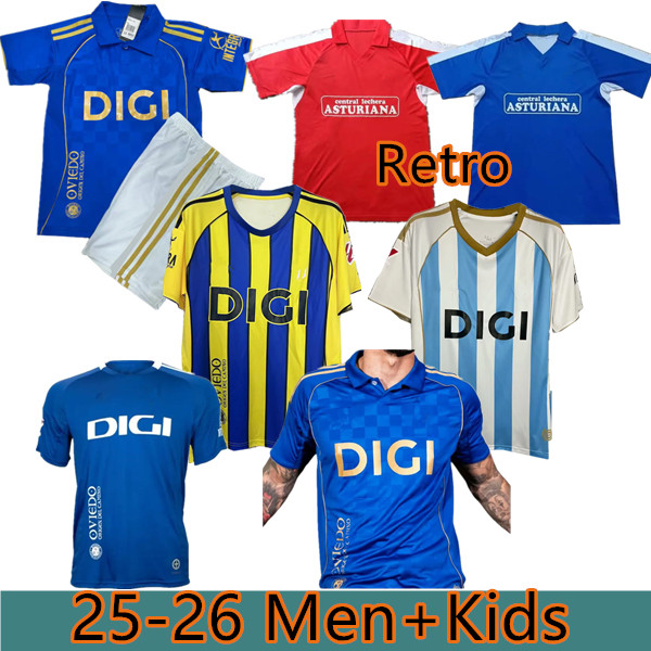 2024 Real Oviedo Mens kids Soccer Jerseys JIMMY S. CAZORLA BORJA CAMARASA HUGO SEOANE SEBAS PAULINO ROMARIO Home Away Football Shirt6