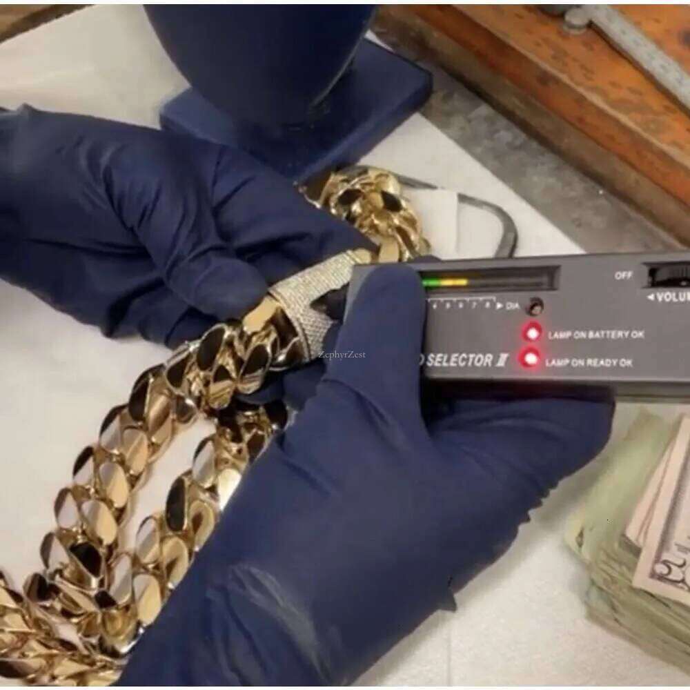 Hip Hop Jewelry Men Thick Miami Necklace 28mm 24 1kilo Gram 14k Gold Plated Plain Style 999 Sier Cuban Chain