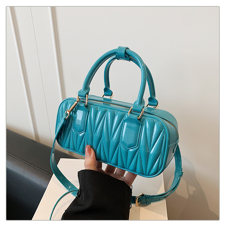 Luxury Brand Designer Bag Korean Style Trendy Handbag For Women 2025 Summer New Fashion Simple Crossbody Bag Textured Wrinkled Bowling Bag