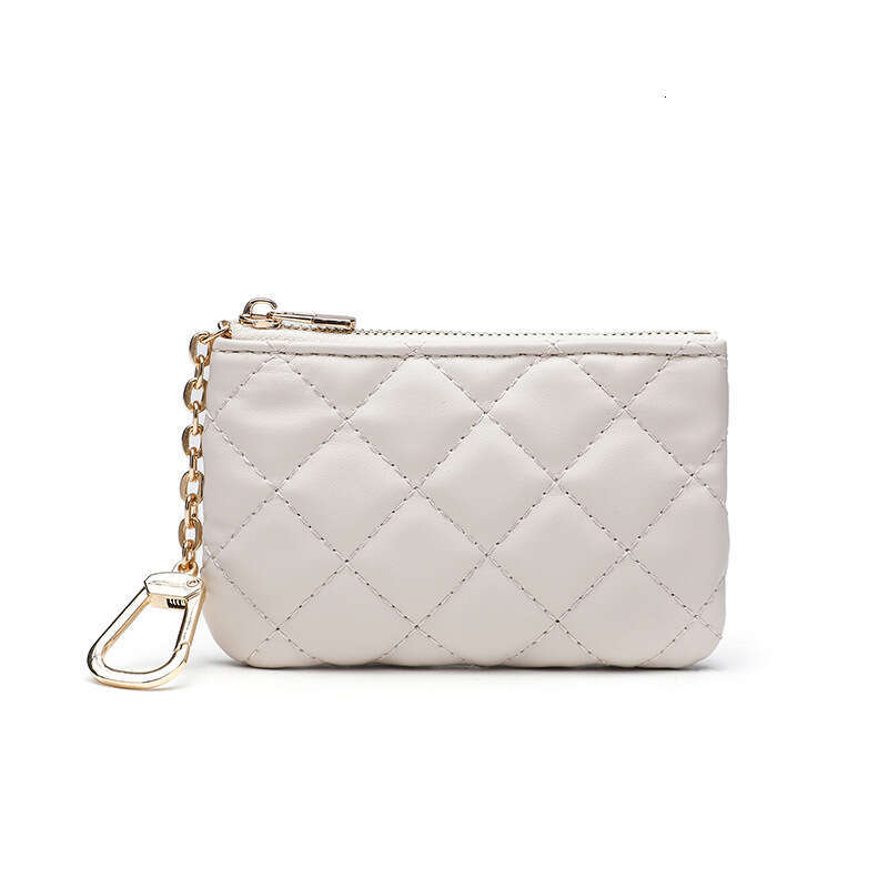 Fashion Women's Purse 2025 New Zipper Embroidered Quilted Soft Leather Small Coin Card Holder Decorative Bag for Women