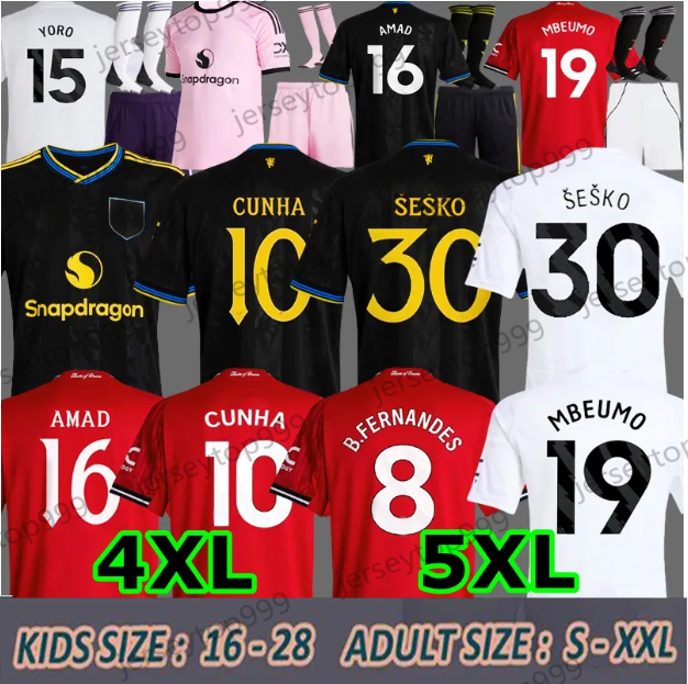 RASHFORD MOUNT MAINOO Sesko 25 26 soccer jerseys B. FERNANDES GARNACHO HOJLUND 2024 2025 CASEMIRO ANTONY MCTOMINAY MAGUIRE football kit shirt men kids sets socks