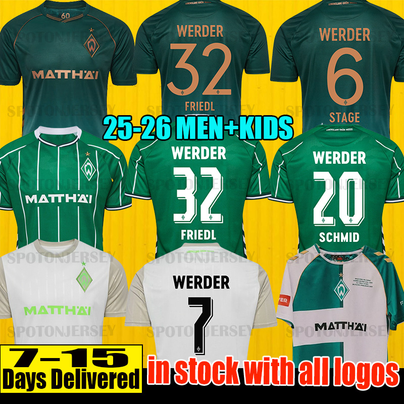 3xl 4XL Werder Bremen Jerseys 25 26 football shirts men kids shirt retro 2001 jerseys 1994 95 Bremen retro green jerseys 96 97 Trikot FRIEDL SCHMID STAGE MBANGULA